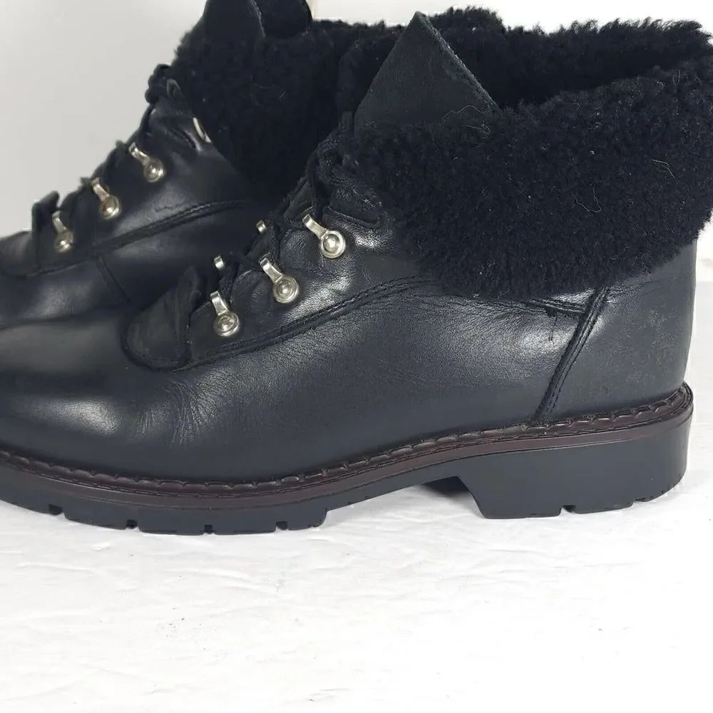 Sorel Women's Chamonix US 10M Black Leather Lined Lace Up Shearling Winter Boots - Picture 2 of 13